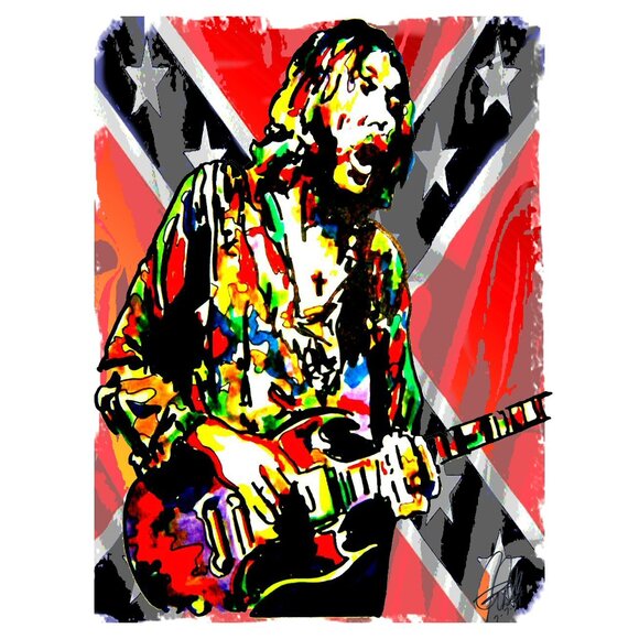 Other - Duane Allman Lead Guitar Southern Rock Music Poster Print Wall Art 18x24